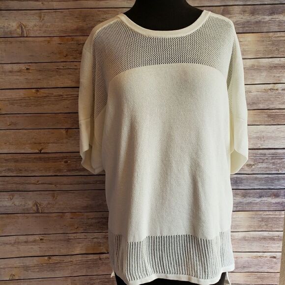 Athleta creme short sleeve workout top - Picture 1 of 6